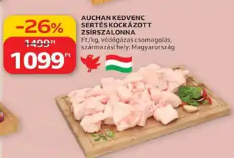 Auchan Kedvenc Sertés Kockázott Zsírszalonna