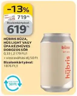 Auchan Hübris Búza, Hús Light vagy Üpa Kézműves Dobozos Sör ajánlat