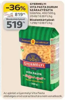 Auchan Gyermelyi Vita Pasta durum száraztészta ajánlat