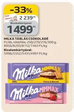 Auchan MILKA Táblás csokoládé ajánlat