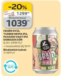 Auchan FEHÉR NYÚL TURBID NEIPA IPA, PASSION VAGY IPA DOBOZOS SÖR ajánlat