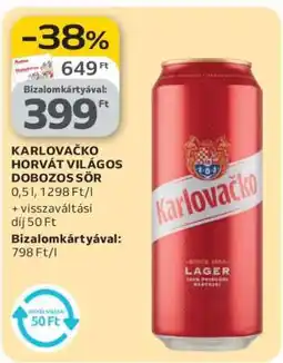 Auchan Karlovačko Horvát Világos Dobozos Sör ajánlat