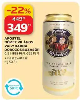 Auchan APOSTEL NÉMET VILÁGOS VAGY BARNA DOBOZOS BÚZASÖR ajánlat