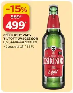 Auchan Csíki Light vagy Tiltott Üveges Sör ajánlat