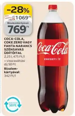 Auchan Coca-Cola, Coke Zero vagy Fanta Narancs Szénsavas Üdítőital ajánlat