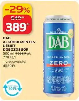 Auchan DAB Alkoholmentes Német Dobozos Sör ajánlat