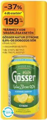 Auchan GÖSSER NATUR ZITRONE 0,0%-OS DOBOZOS SÖR ajánlat
