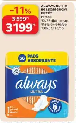 Auchan Always Ultra egészségügyi betét ajánlat