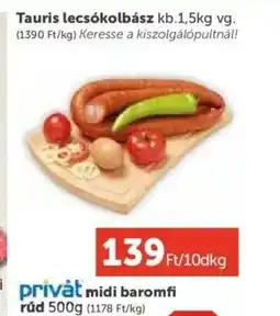 PRIVÁT Tauris lecskolbász ajánlat