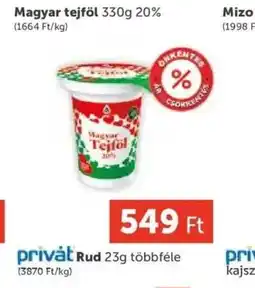 PRIVÁT Magyar tejföl ajánlat