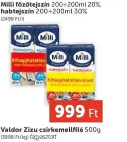 PRIVÁT Milli tejszín ajánlat