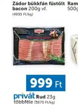 PRIVÁT Zádor bükkfán füstölt bacon ajánlat