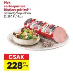 Spar Pick sertéspárizsi, füstízes párizsi ajánlat