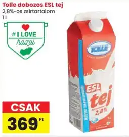 Spar Tolle dobozos ESL tej 2,8% ajánlat