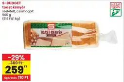 Spar S-BUDGET toast kenyér ajánlat