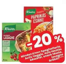 Spar Knorr Spaghetteria, Activ Veggie, Asia tésztás készétel, snack tészta, lasagne ajánlat
