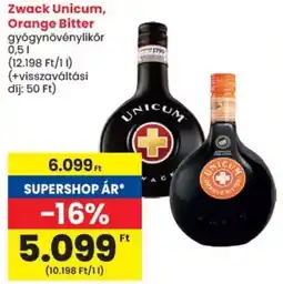 Spar Zwack Unicum, Orange Bitter ajánlat