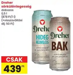 Spar Dreher sörkülönlegesség ajánlat