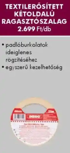 Diego Textilerősített kétoldalú ragasztószalag ajánlat