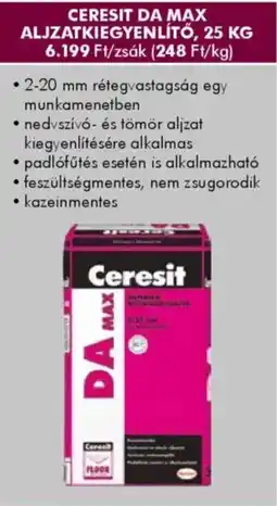 Diego Ceresit Da Max aljzatkiegyenlítő ajánlat