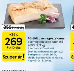 Tesco Füstölt csemege szalonna ajánlat
