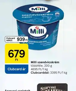 Tesco Milli szendvicskrém ajánlat
