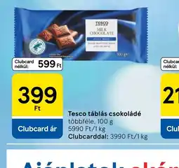 Tesco Tesco táblás csokoládé ajánlat