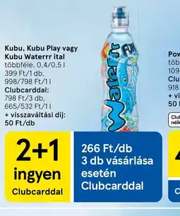 Tesco Kubu Waterrr ital ajánlat