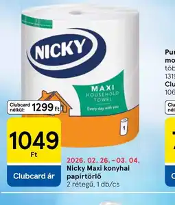 Tesco NICKY Maxi konyhai papírtörlő ajánlat