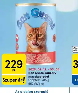 Tesco BON GUSTA konzerv macskaeledel ajánlat