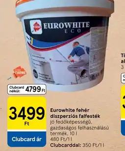 Tesco EUROWHITE fehér diszperzis falfesték ajánlat