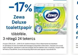 Tesco Zewa Deluxe toalettpapír ajánlat