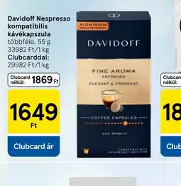Tesco Davidoff Nespresso kávékapszula ajánlat