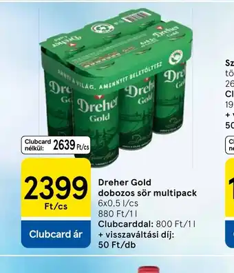Tesco Dreher Gold dobozos sör ajánlat