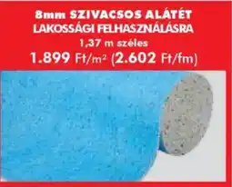 Diego 8mm Szivacsos Alátét lakossági felhasználásra ajánlat