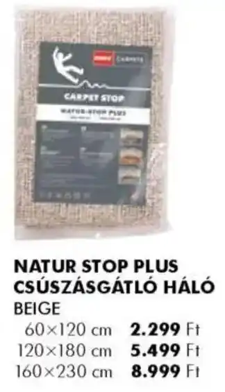 Natur stop plus csúszásgátló háló beige