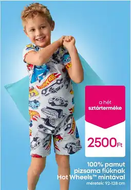 Pepco 100% pamut pizsama fiúknak Hot Wheels mintával ajánlat