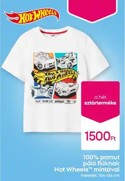 Pepco 100% pamut póló fiúknak Hot Wheels mintával ajánlat