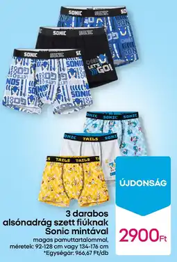 Pepco Alsónadrág szett fiúknak Sonic mintával ajánlat