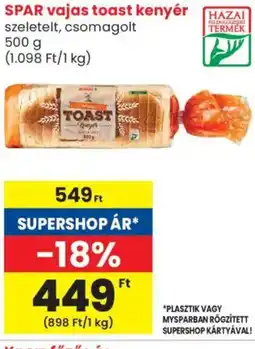 Spar Market SPAR vajas toast kenyér ajánlat