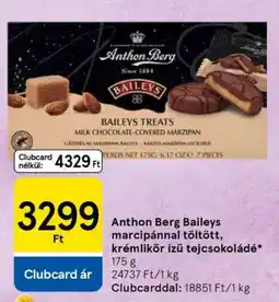 Tesco Anthon Berg Baileys marcipánnal töltött, krémlikőr ízű tejcsokoládé ajánlat