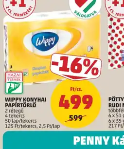 PENNY WIPPY KONYHAI PAP RUDI MULTIPACK többféleRTÖRLŐ ajánlat