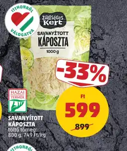 PENNY ZÖLDSÉGES KERT SAVANYÍTOTT KÁPOSZTA ajánlat
