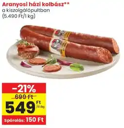 Spar Aranyosi házi kolbász ajánlat