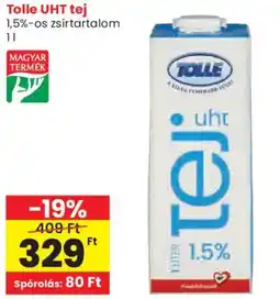 Spar Tolle UHT tej 1,5%-os ajánlat