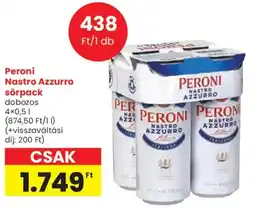 Spar Peroni Nastro Azzurro sörpack ajánlat