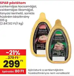 Spar SPAR pástétom ajánlat