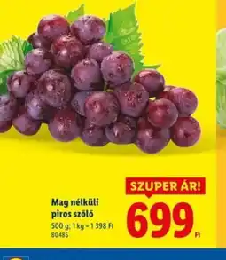 Lidl Mag nélküli piros szőlő ajánlat
