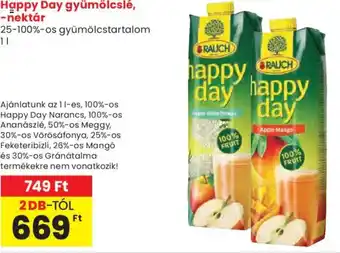 Spar Happy Day gyümölcslé, -nektár ajánlat