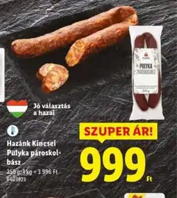 Lidl Hazánk Kincsei Pulyka pároskolbász ajánlat